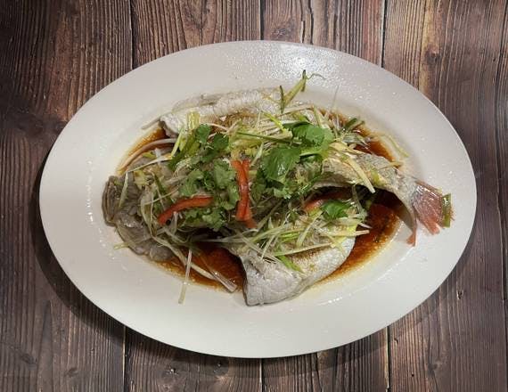 Steamed Whole Fish Fillet with Ginger & Scallion Soy Sauce